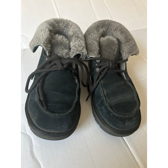UGG Diara Black Suede Lace-Up Boots size 8 - Picture 1 of 11